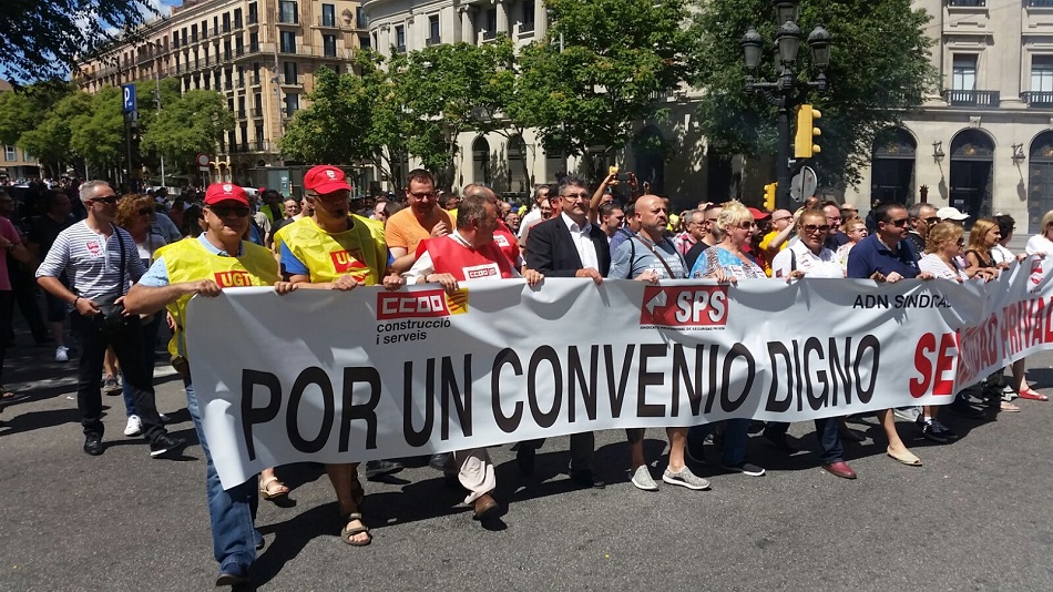 fotos manifestacion ugt ccoo adn en barcelona 28 junio 2017